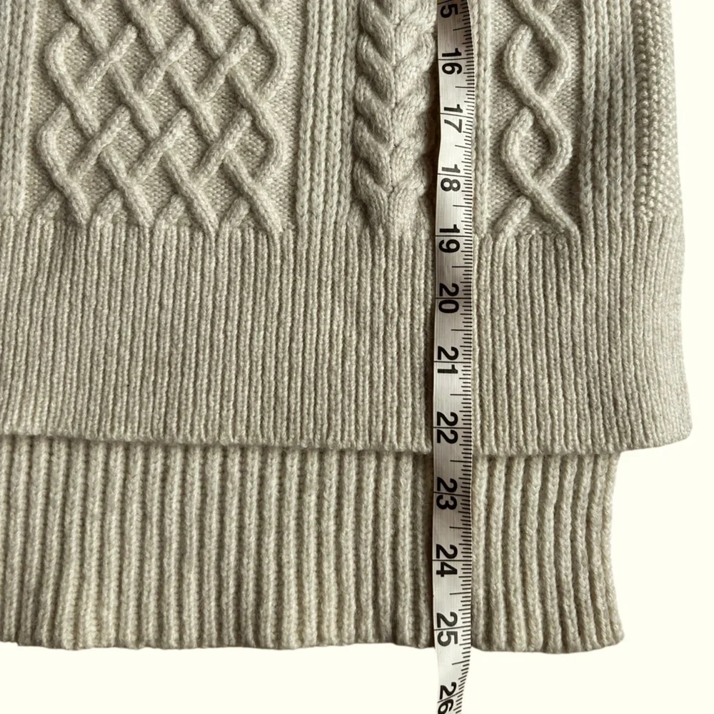 Madewell Women’s Wool Blend Cable Knit Turtleneck Sweater Cream Ivory Warm Sz XS - Picture 5 of 10